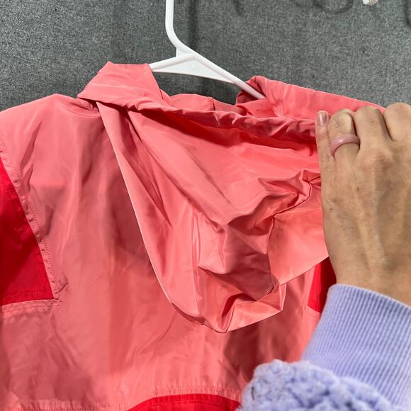 Susan Graver SG Sport Colorblacked Pullover Hooded Jac Melon/Coral X-Small - Picture 11 of 12